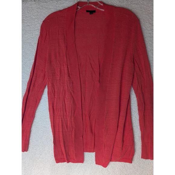 TALBOTS Small Coral Open Front Mid Length Thin Duster Cardigan - Picture 2 of 7